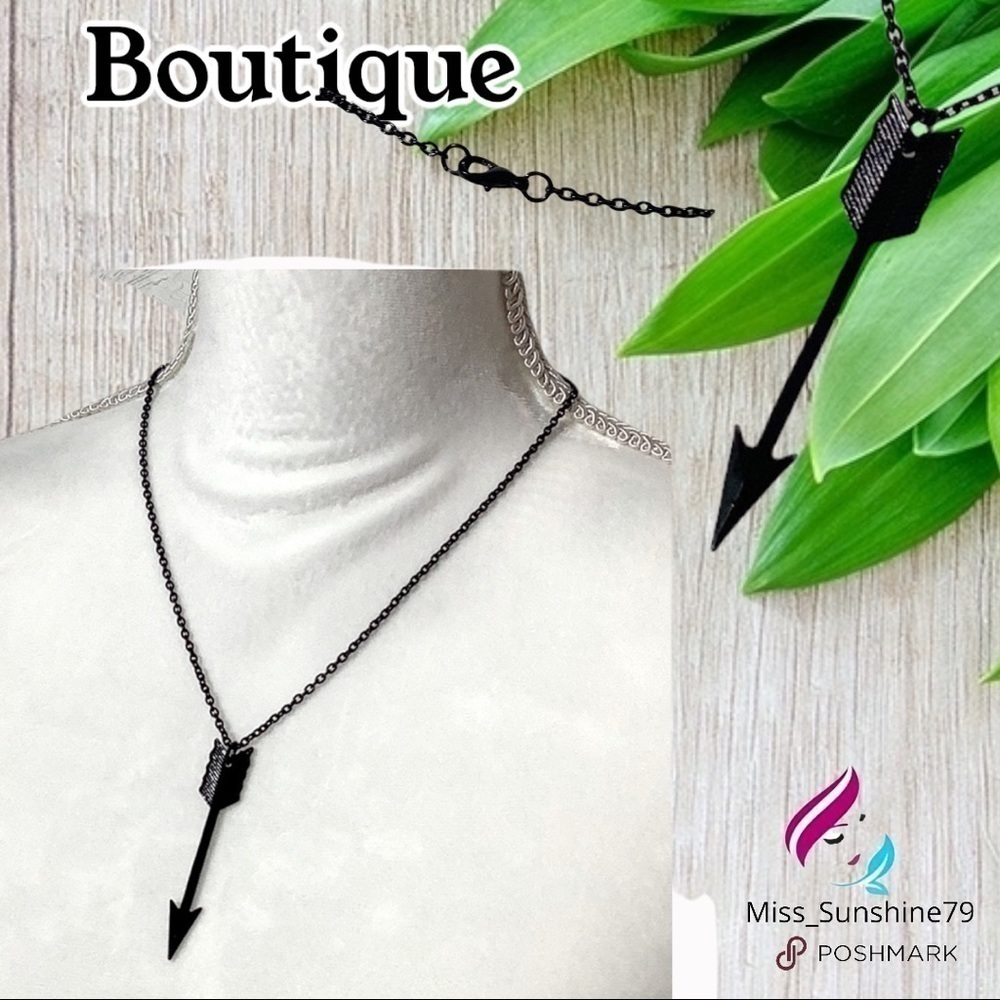 Boutique NEW - black necklace alloy ARROW guy cool